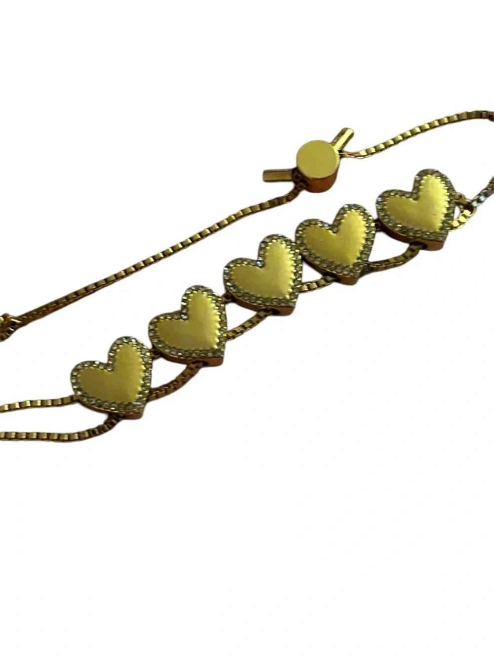 Anthropologie‎ Gold Heart Bracelet Adjustable